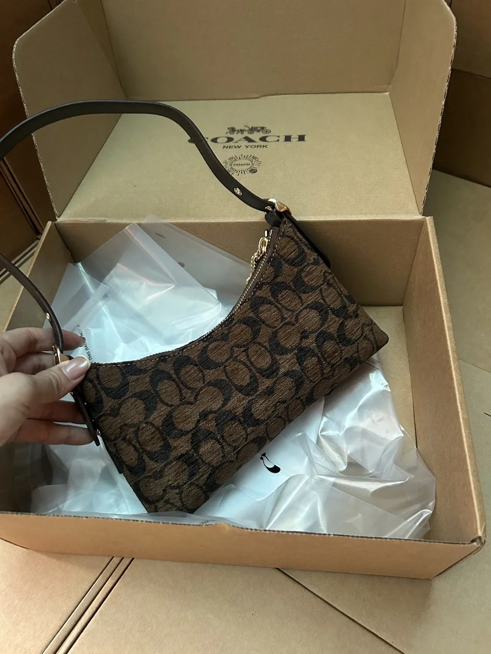 Coach brown floral